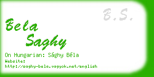 bela saghy business card