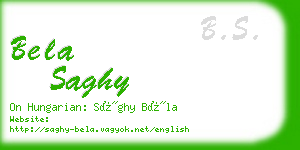 bela saghy business card